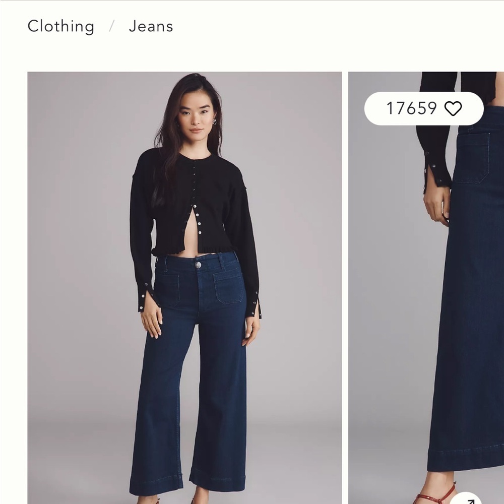The Colette Crop High-Rise Wide Leg Jeans By Maeve - Picture 2 of 9